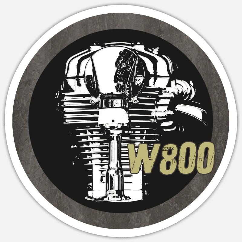 W800 - Sticker taille S (10 x 10 cm) - blanc mat