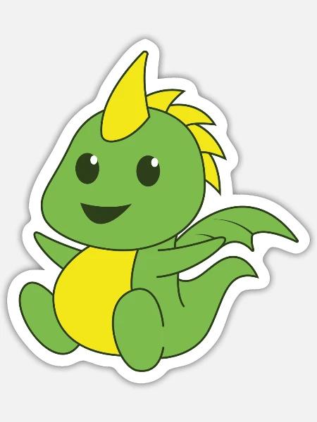 Drache Drachen Monster Echse Saurier Fantasy Fabel - Sticker Größe S (10 x 10 cm) - Mattweiß