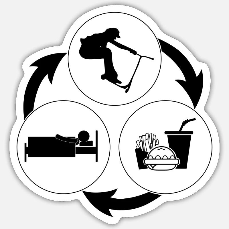 Freestyle Roller - Sticker Größe S (10 x 10 cm) - Mattweiß