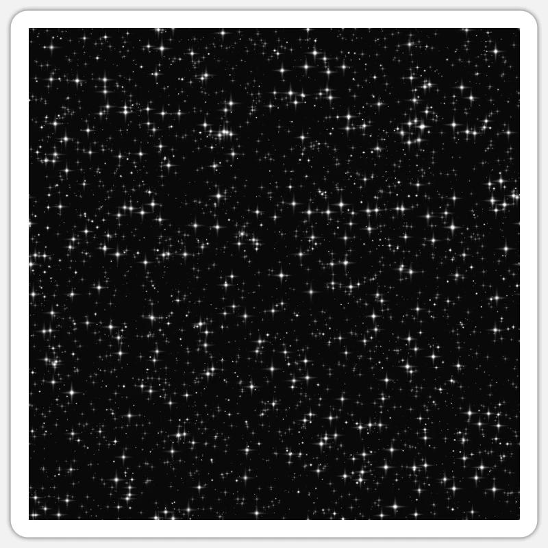 Glitter Stardust Pattern Black Galaxy Sticker size S (10 x 10 cm)