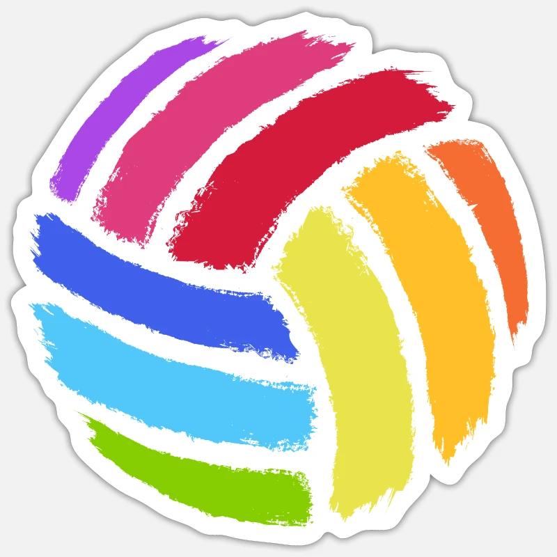 volley- - Sticker taille S (10 x 10 cm) - blanc mat