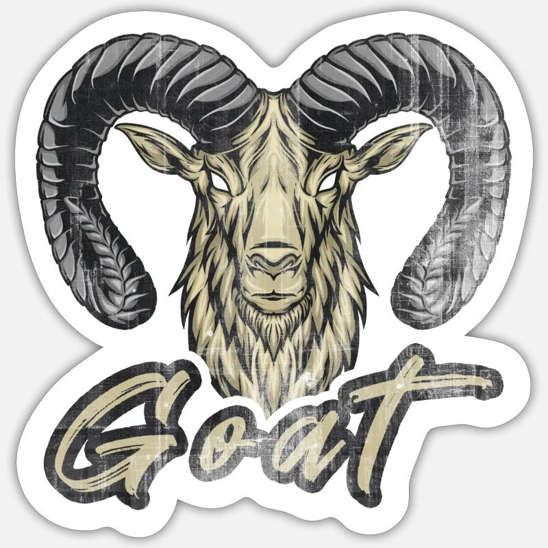 Ziege - Sticker Größe S (10 x 10 cm) - Mattweiß