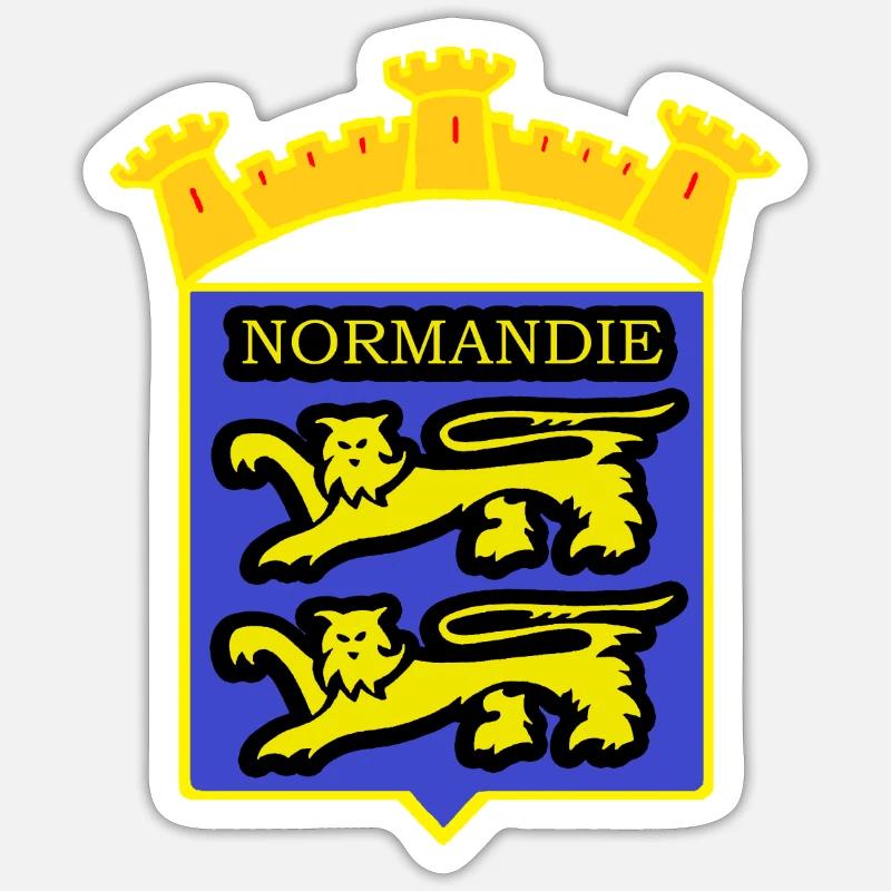 NORMANDY BADGE - Sticker size S (10 x 10 cm) - white matte
