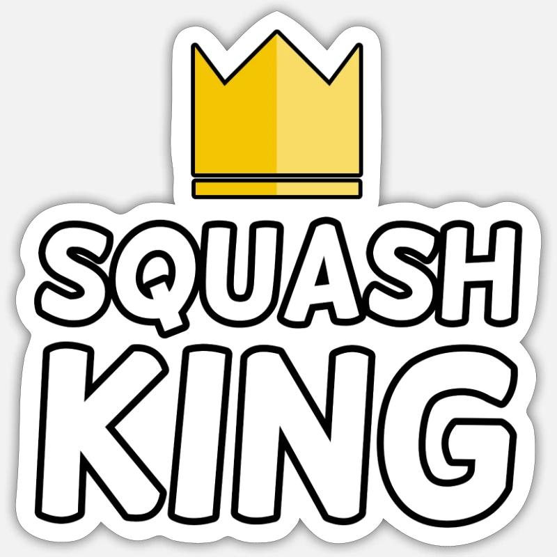 Squash King | Squash squash gift for men - Sticker size S (10 x 10 cm) - white matte