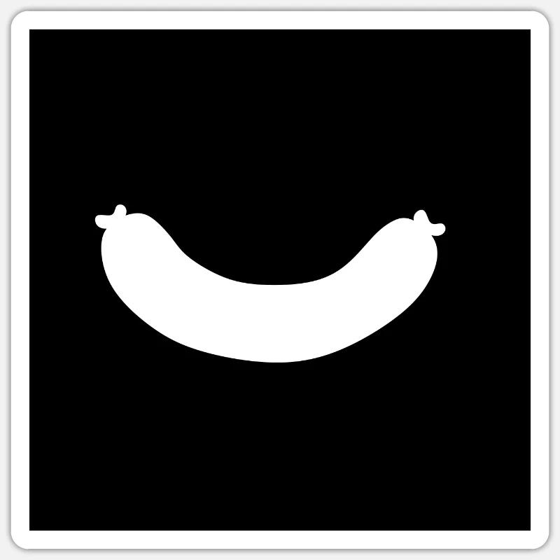Wurst - Sticker Größe S (10 x 10 cm) - Mattweiß