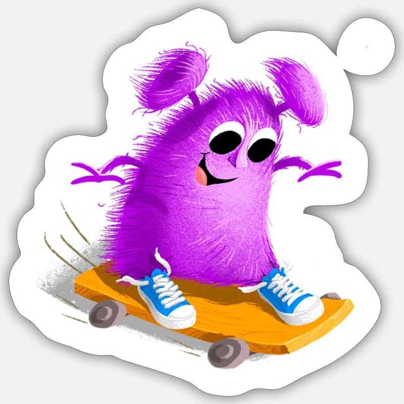 Cool funny Skate Monster Math Batt Sticker size S (10 x 10 cm)