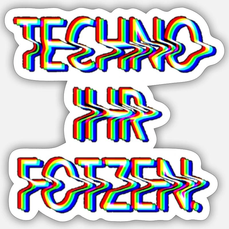 TECHNO Sticker Größe S (10 x 10 cm)