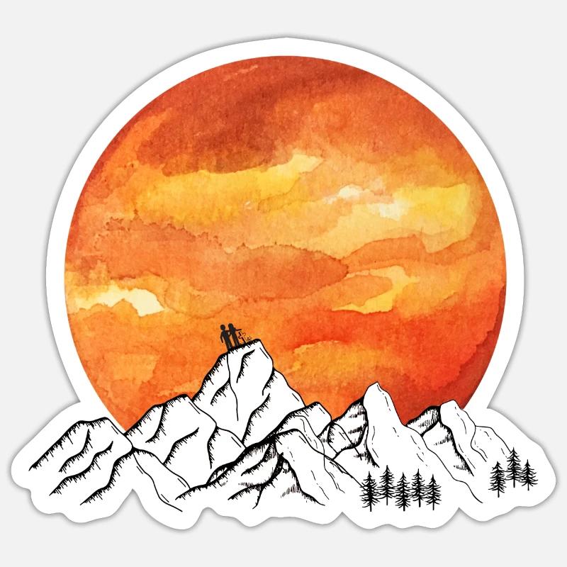 Sun Mountains Couples - Sticker size S (10 x 10 cm) - white matte