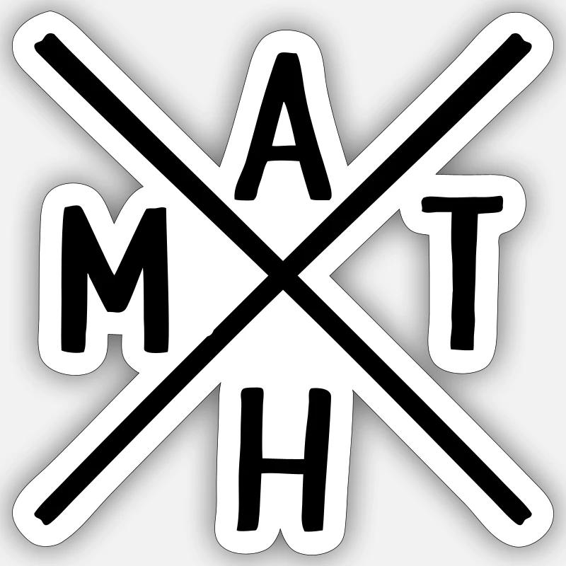Mathe - Sticker Größe S (10 x 10 cm) - Mattweiß