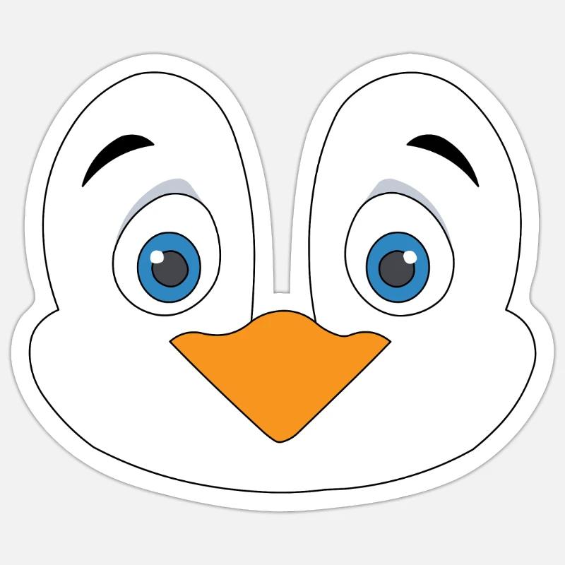 Süßes Pinguingesicht Sticker Größe S (10 x 10 cm)