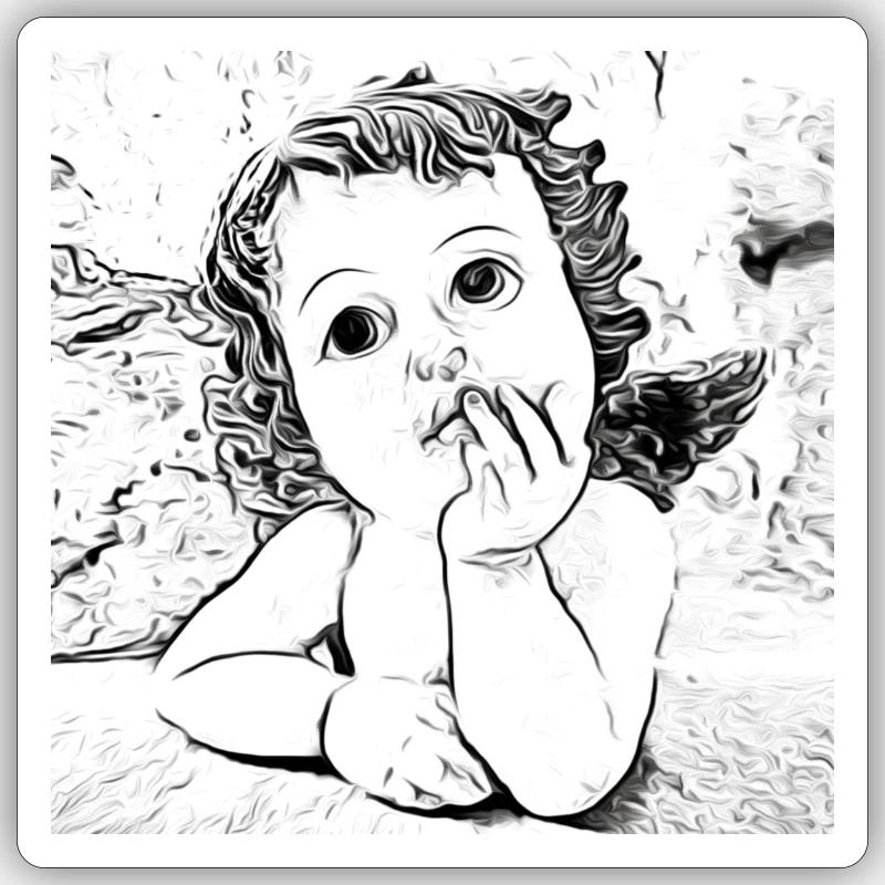 ange - Sticker taille S (10 x 10 cm) - blanc mat