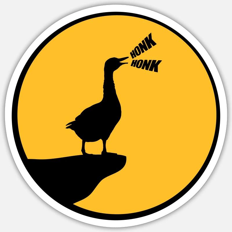 Wolf goose honk goose - Sticker size S (10 x 10 cm) - white matte