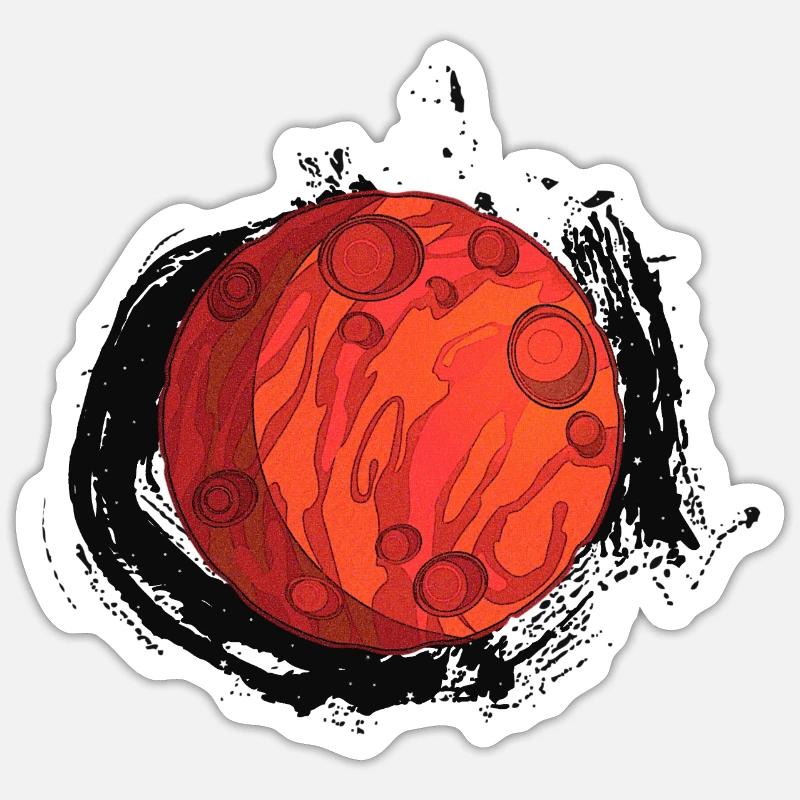 Planet Mars with background, planets Sticker size S (10 x 10 cm)
