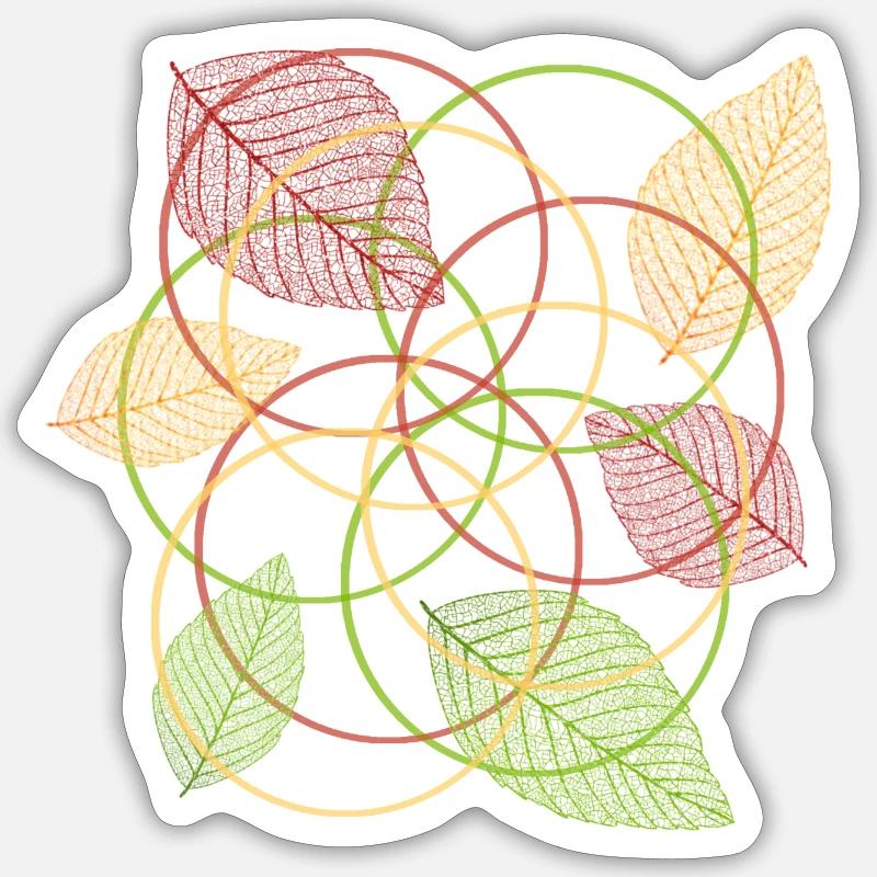 feuilles - Sticker taille S (10 x 10 cm) - blanc mat