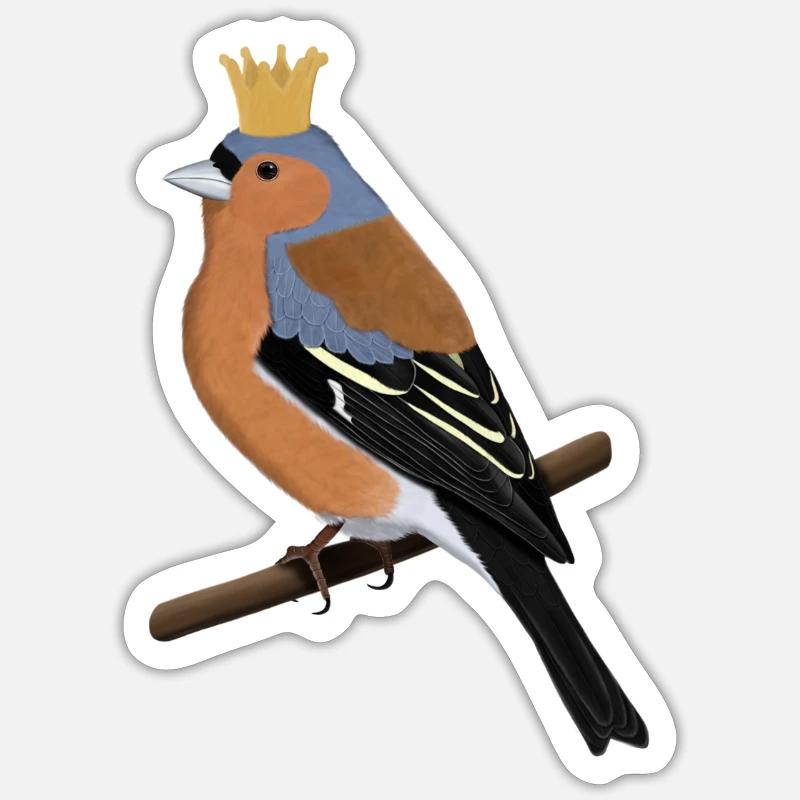 Buchfink Krone Singvogel Süßer Vogel Gartenvogel Sticker Größe S (10 x 10 cm)