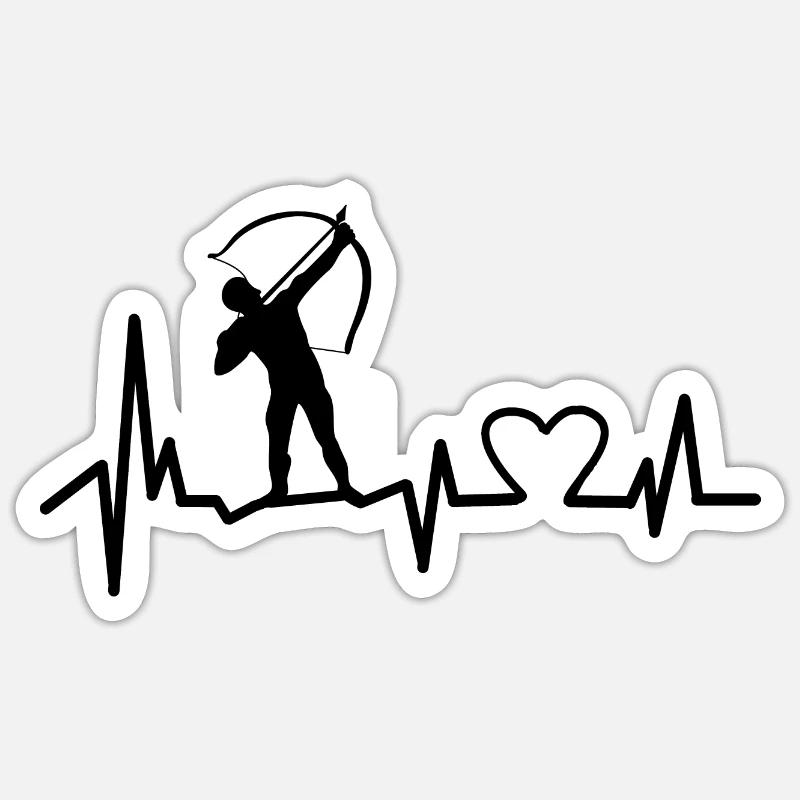 Pouls Arc-en-ciel ECG - Sticker taille S (10 x 10 cm) - blanc mat
