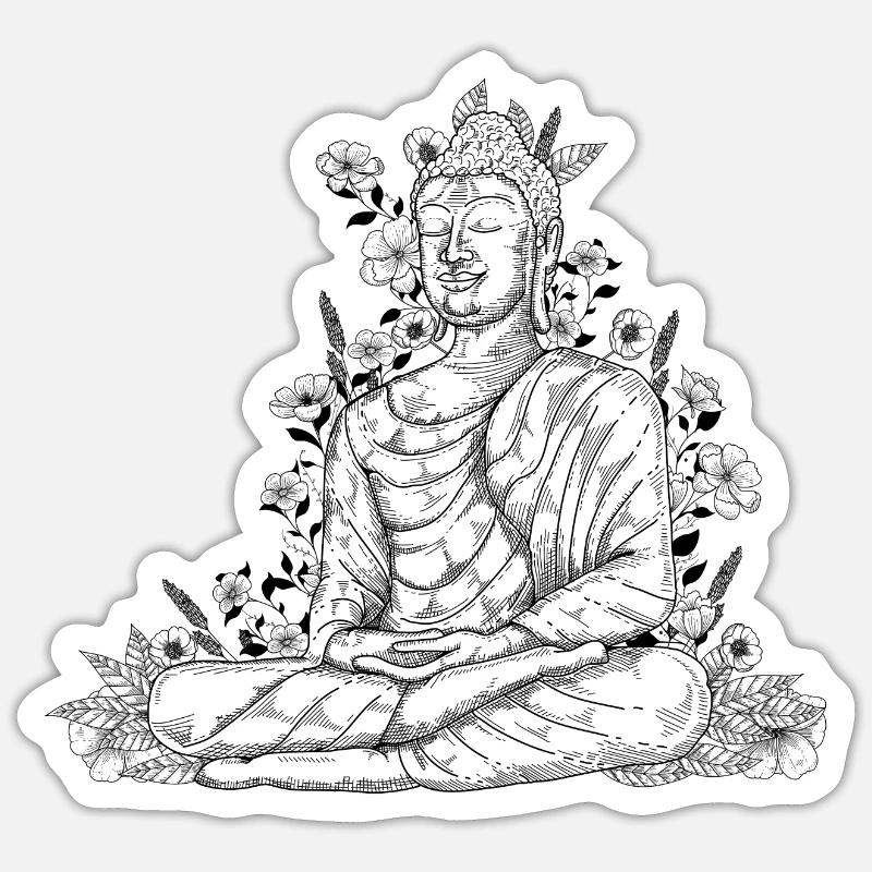 Buddha - Sticker size S (10 x 10 cm) - white matte