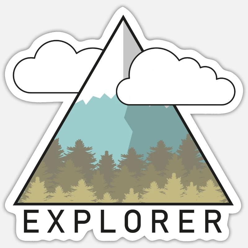 EXPLORER - Sticker Größe S (10 x 10 cm) - Mattweiß