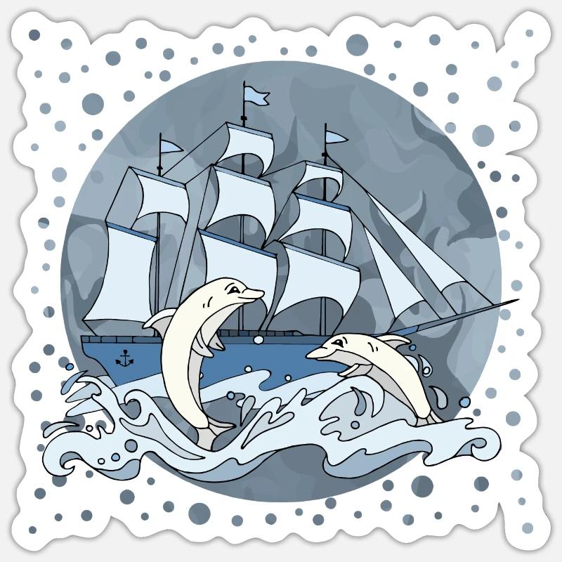 Sailing ship - Sticker size S (10 x 10 cm) - white matte