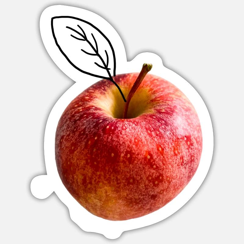 Apple leaf - Sticker size S (10 x 10 cm) - white matte