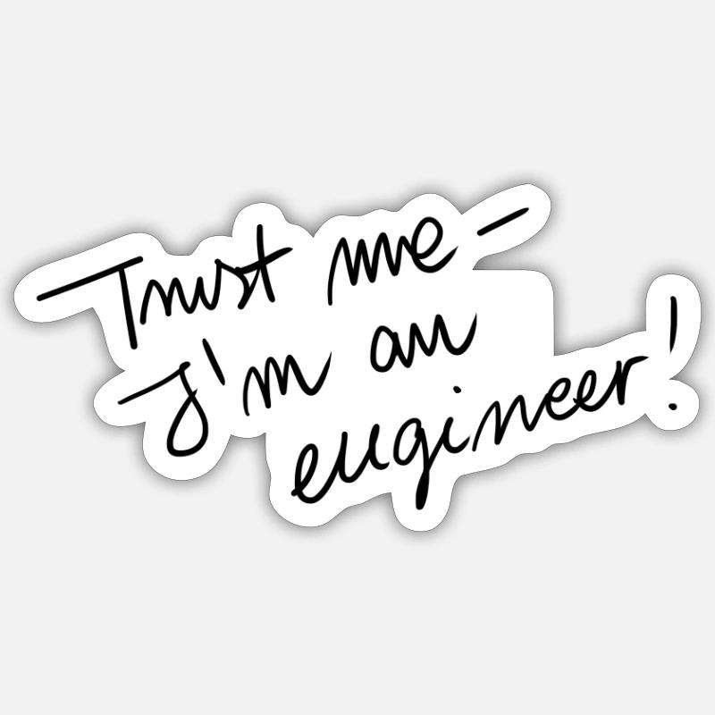 Engineer - Sticker taille S (10 x 10 cm) - blanc mat
