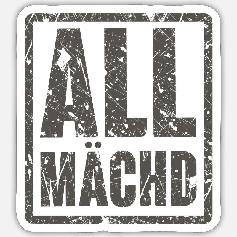 Allmächd - Sticker Größe S (10 x 10 cm) - Mattweiß