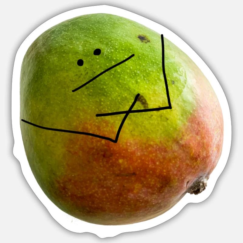 mango offended - Sticker size S (10 x 10 cm) - white matte