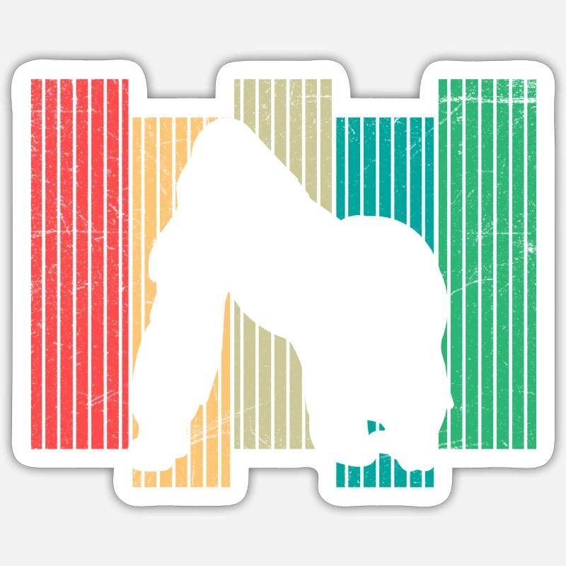 Monkey monkey chimpanzee gift idea - Sticker size S (10 x 10 cm) - white matte