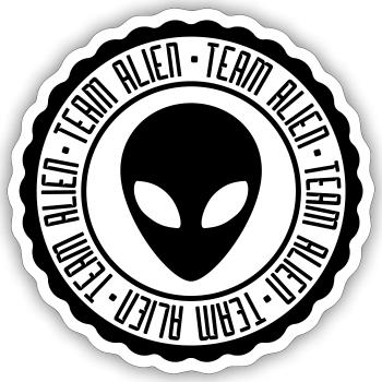 Team Alien rubber stamp - Sticker size S (10 x 10 cm) - white matte - Front