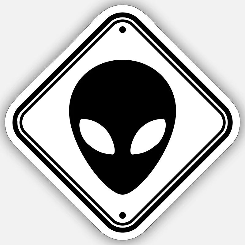 Warning alien notice Sticker size S (10 x 10 cm)