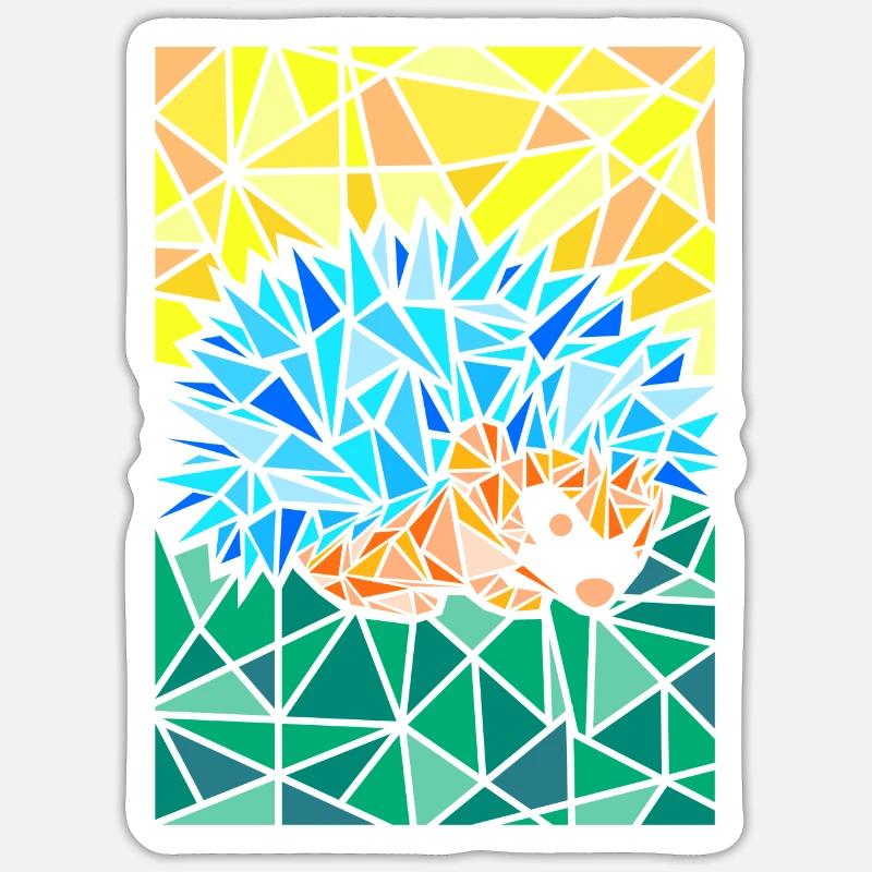 Igel Polygon Abstrakte Kunst - Sticker Größe S (10 x 10 cm) - Mattweiß