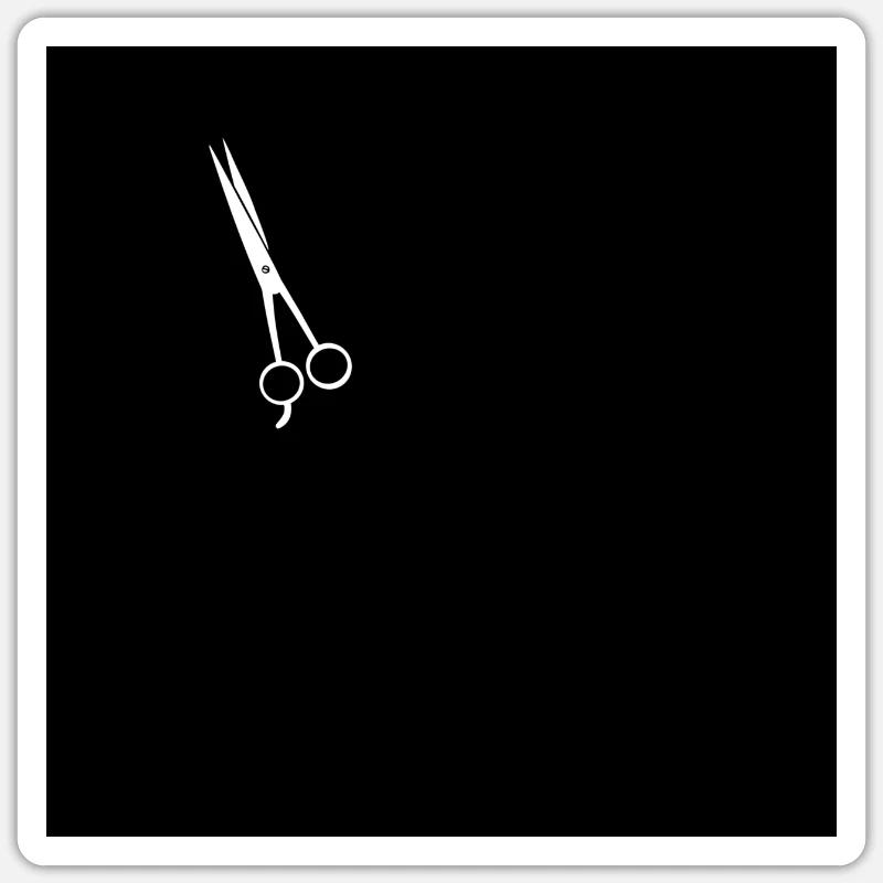 Barber scissors - Sticker size S (10 x 10 cm) - white matte