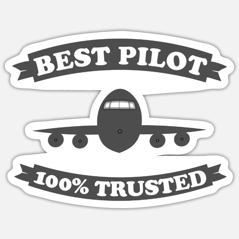 Pilot - Sticker Größe S (10 x 10 cm) - Mattweiß