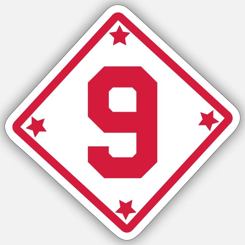 *** 9 *** - Sticker taille S (10 x 10 cm) - blanc mat