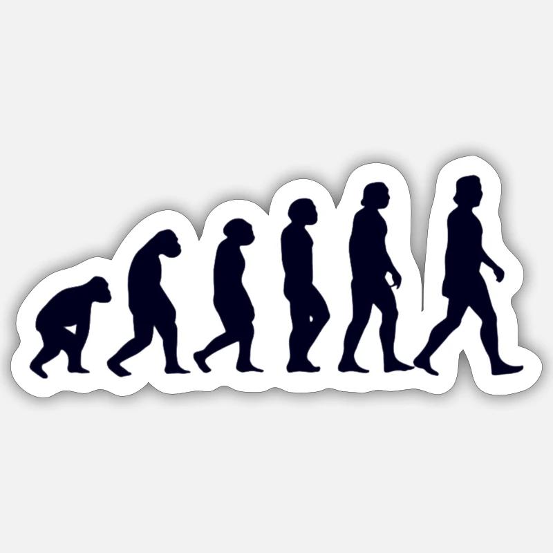 Evolution from monkey to man Sticker size S (10 x 10 cm)