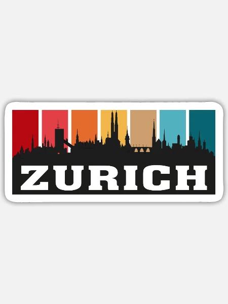 Zürich Schweiz Travel Souvenir City Skyline - Sticker Größe S (10 x 10 cm) - Mattweiß
