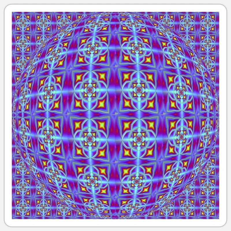FRACTAL PATTERN LIGHT OP ART - Sticker size S (10 x 10 cm) - white matte