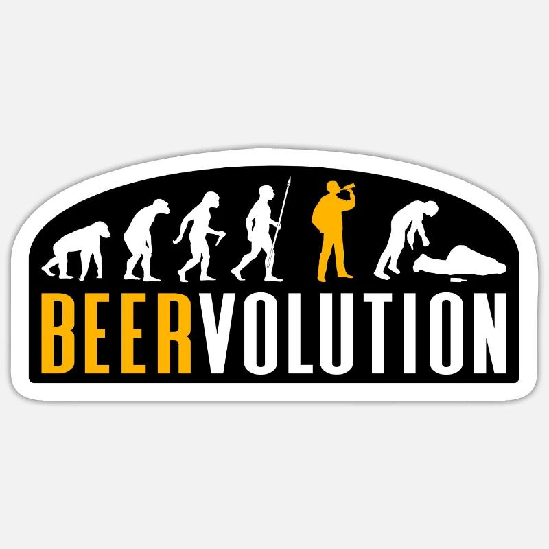 BeerVolution Autocollant - Sticker taille S (10 x 10 cm) - blanc mat
