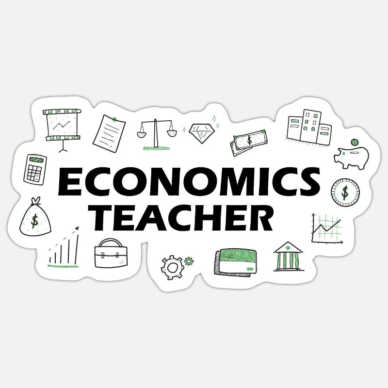 Professeur d'économie - Sticker taille S (10 x 10 cm) - blanc mat
