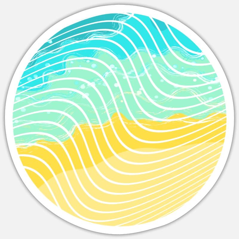 Beach wave - Sticker size S (10 x 10 cm) - white matte