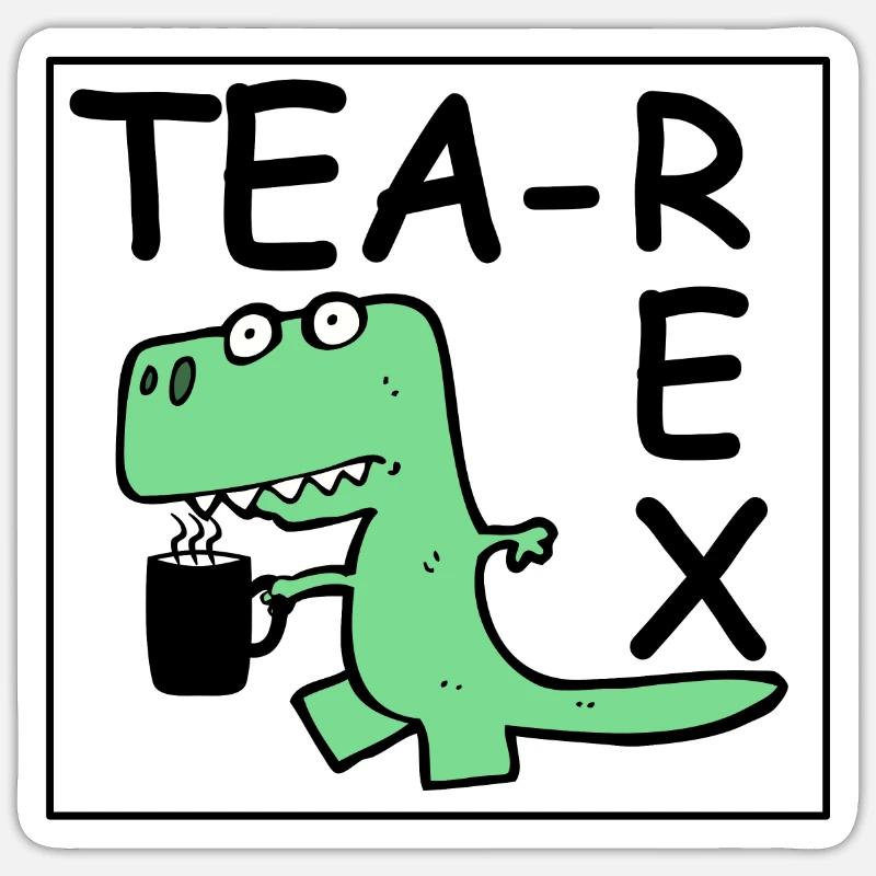 TEA REX Sticker, Dino - Sticker size S (10 x 10 cm) - white matte