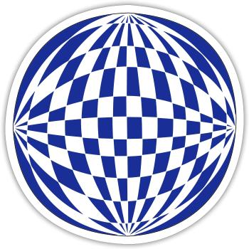 3D sphere - Sticker size S (10 x 10 cm) - white matte - Front
