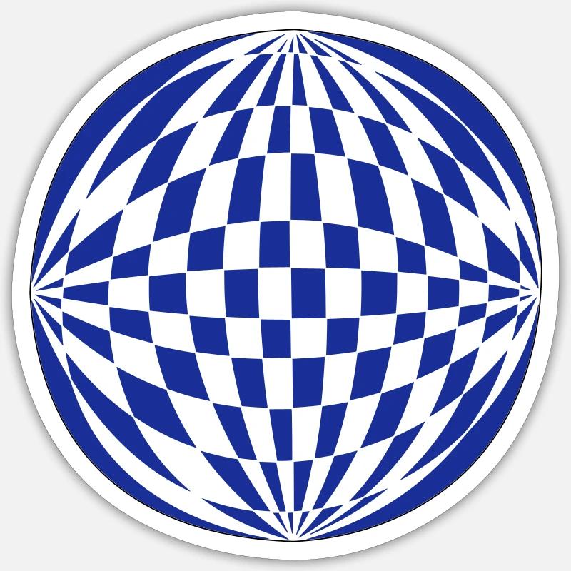 Sphère 3D - Sticker taille S (10 x 10 cm) - blanc mat