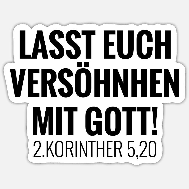 Lasst euch versöhnen mit Gott Bibelvers Sticker Größe S (10 x 10 cm)