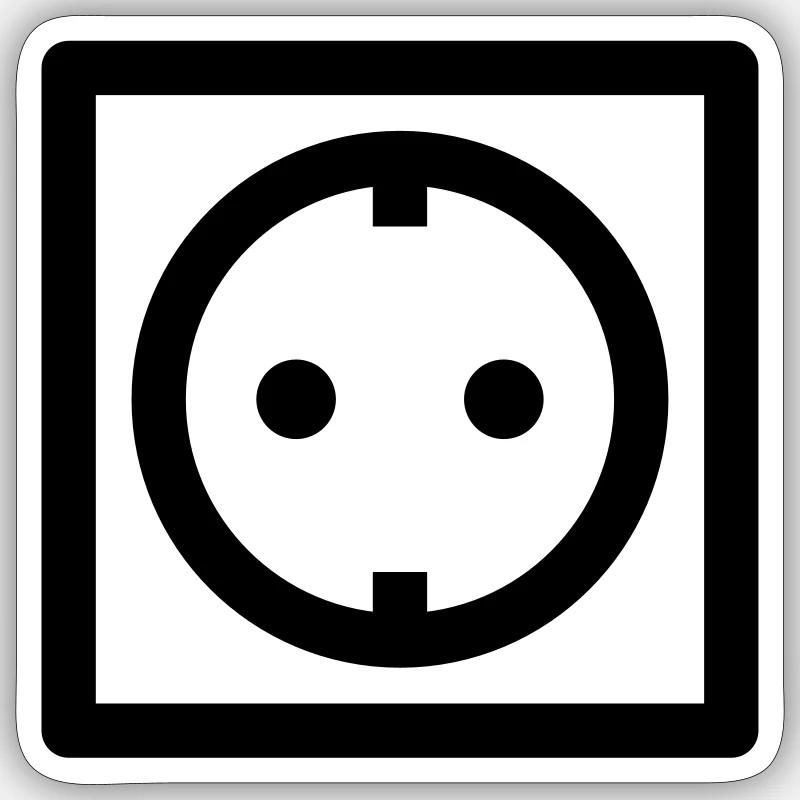 prise - Sticker taille S (10 x 10 cm) - blanc mat