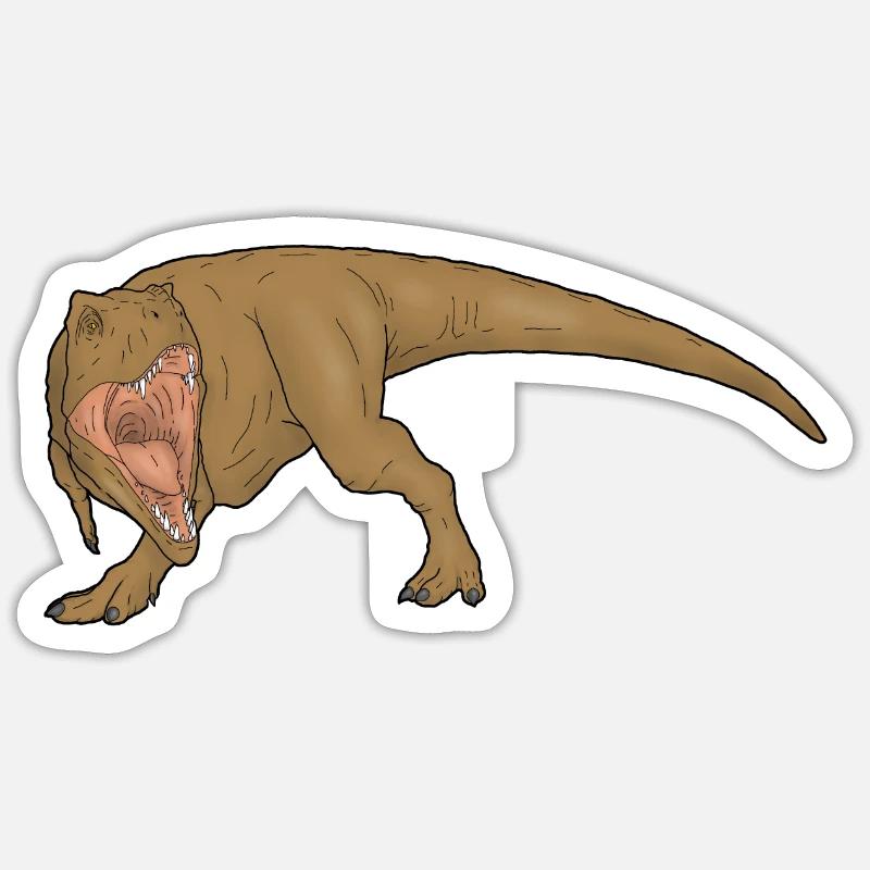 T-Rex brüllend im Comicstil Sticker Größe S (10 x 10 cm)
