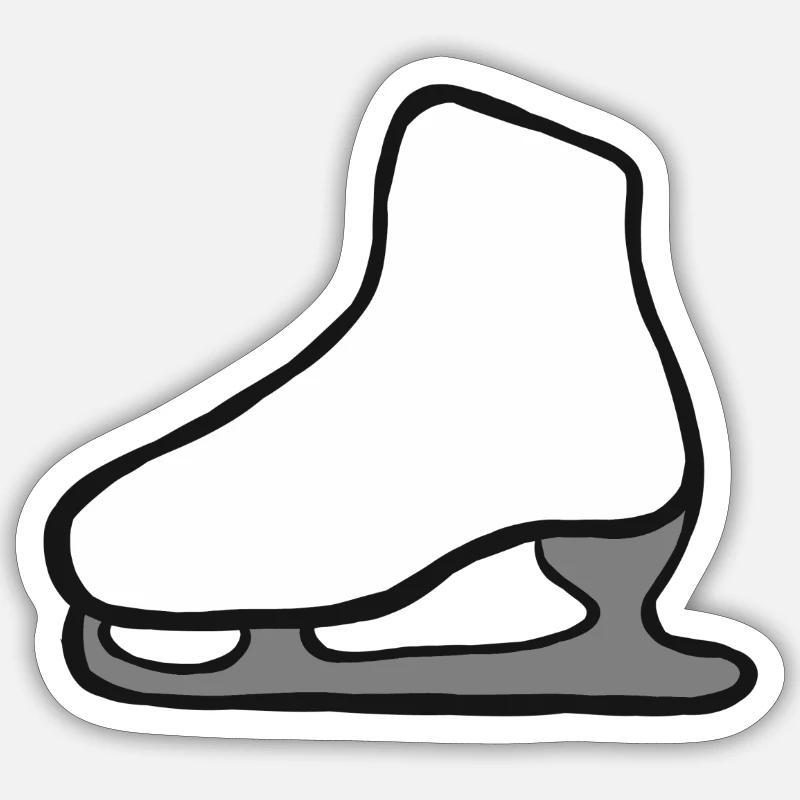 Schlittschuh Eisschnelllauf Eiskunstlaufen Eislauf - Sticker Größe S (10 x 10 cm) - Mattweiß
