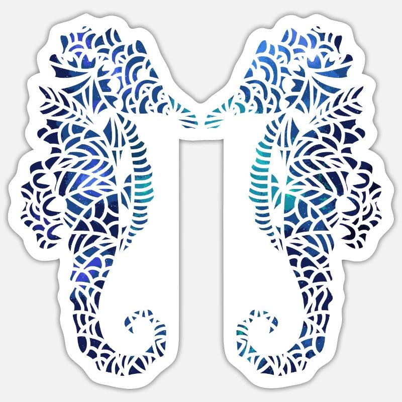 Seepferdchen - Sticker Größe S (10 x 10 cm) - Mattweiß