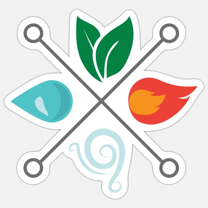 Symbol Vier Elemente Erde Luft Luft Feuer Wasser Sticker Größe S (10 x 10 cm)