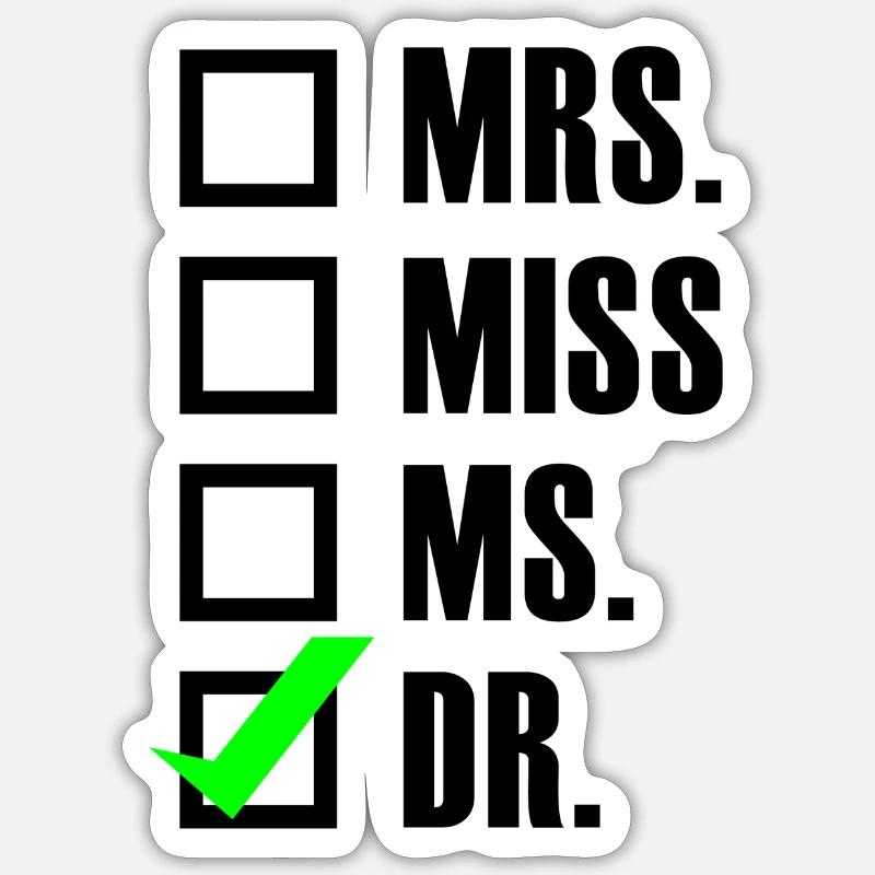 PhD graduation student gift - Sticker size S (10 x 10 cm) - white matte